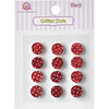 Queen and Company - Bling - Self Adhesive Rhinestones - Glitter Dots - Red