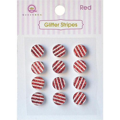 Queen and Company - Bling - Self Adhesive Rhinestones - Glitter Stripes - Red
