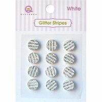Queen and Company - Bling - Self Adhesive Rhinestones - Glitter Stripes - White