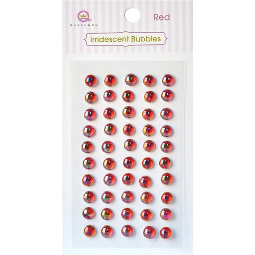 Queen and Company - Bling - Self Adhesive Rhinestones - Iridescent Bubbles - Red