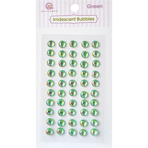 Queen and Company - Bling - Self Adhesive Rhinestones - Iridescent Bubbles - Green