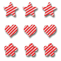 Queen and Company - Candy Shoppe Collection - Ice Accents - Stripe - Cherry Bomb