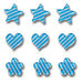 Queen and Company - Candy Shoppe Collection - Ice Accents - Stripe - Blueberry Bliss
