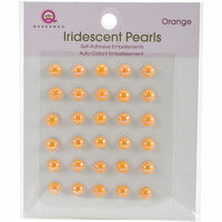 Queen and Company - Bling - Self Adhesive Iridescent Pearls - Orange