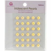 Queen and Company - Bling - Self Adhesive Iridescent Pearls - Yellow