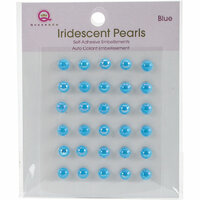 Queen and Company - Bling - Self Adhesive Iridescent Pearls - Blue