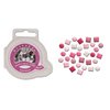 Queen and Company - Mini Square and Round Brads - 44 pieces - Think Pink, CLEARANCE