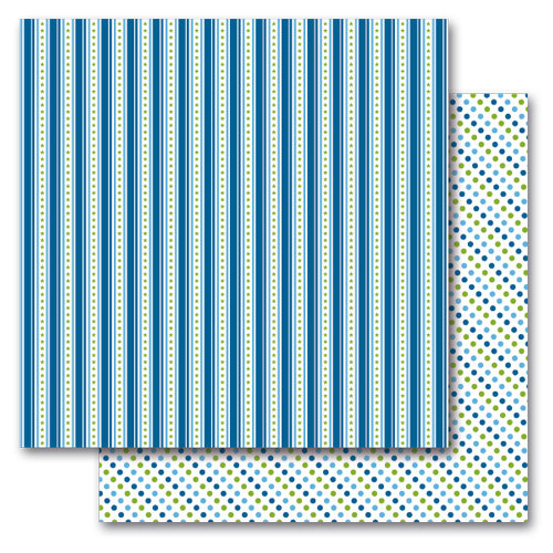 Queen and Company - Kids Collection - 12 x 12 Double Sided Paper - Boy Stripes