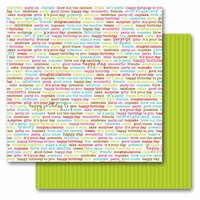 Queen and Company - Birthday Collection - 12 x 12 Double Sided Paper - Birthday Words
