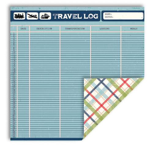 Queen and Company - Travel Collection - 12 x 12 Double Sided Paper - Travelog