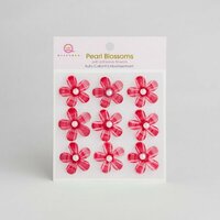 Queen and Company - Self Adhesive Pearl Blossoms - Red