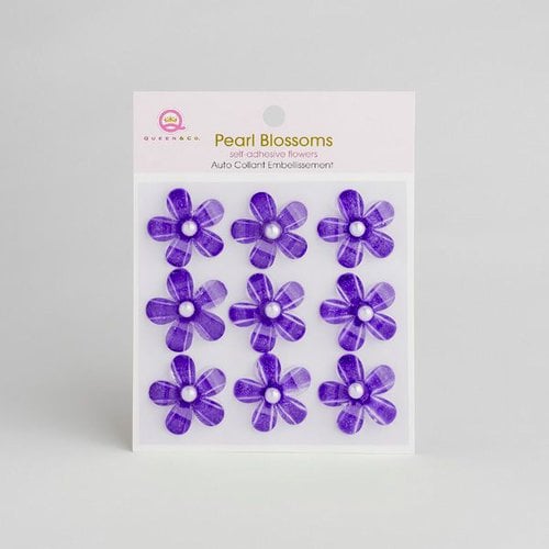 Queen and Company - Self Adhesive Pearl Blossoms - Purple