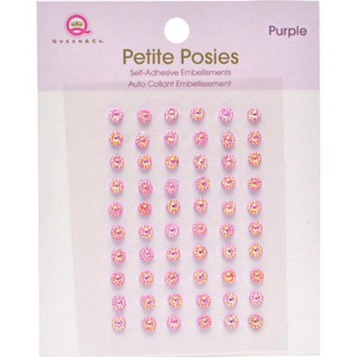 Queen and Company - Bling - Self Adhesive Petite Posies - Purple