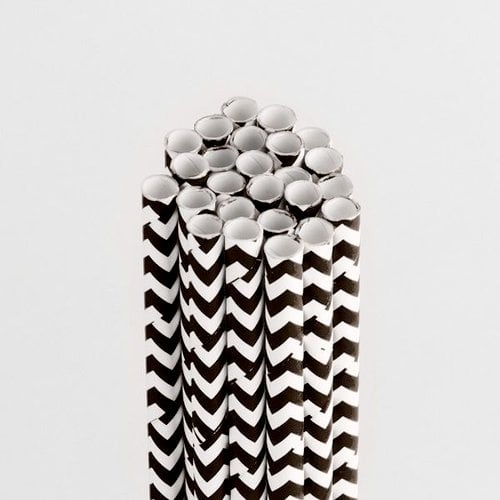 Queen and Company - Perfect Party Collection - Drinking Straws - Chevron - Licorice