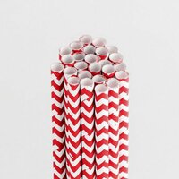 Queen and Company - Perfect Party Collection - Drinking Straws - Chevron - Cherry Bomb