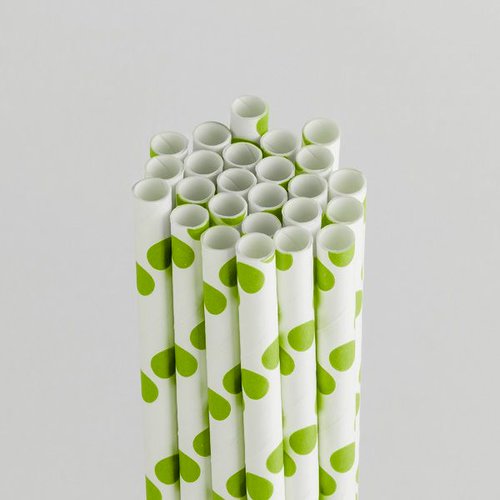 Queen and Company - Perfect Party Collection - Drinking Straws - Polka - Kiwi Kiss