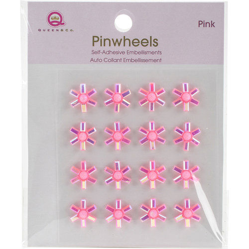 Queen and Company - Bling - Self Adhesive Pinwheels - Pink