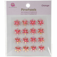 Queen and Company - Bling - Self Adhesive Pinwheels - Orange