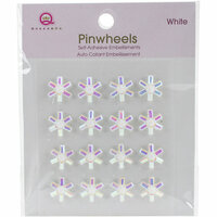 Queen and Company - Bling - Self Adhesive Pinwheels - White