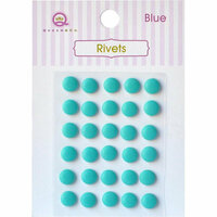 Queen and Company - Bling - Self Adhesive Rhinestones - Rivets - Blue