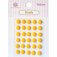Queen and Company - Bling - Self Adhesive Rhinestones - Rivets - Yellow