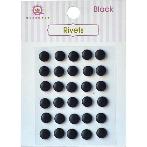 Queen and Company - Bling - Self Adhesive Rhinestones - Rivets - Black