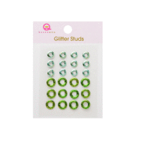 Queen and Company - Glitter Studs - Lifesaver - Green