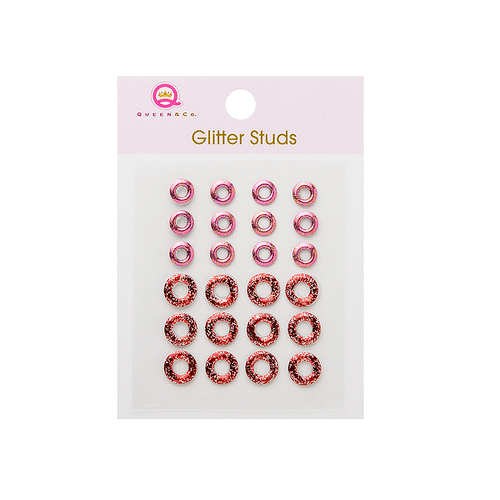 Queen and Company - Glitter Studs - Lifesaver - Red