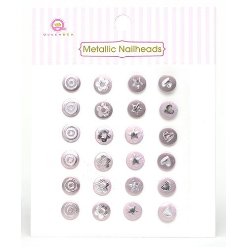 Queen and Company - Metallic Nailheads - Pink