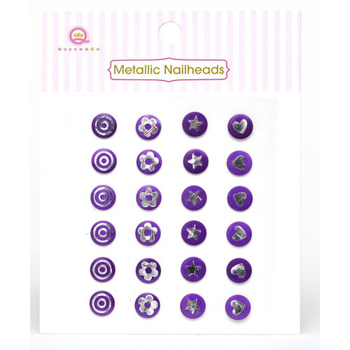 Queen and Company - Metallic Nailheads - Purple