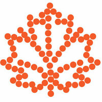 Queen and Company - Bling - Self Adhesive Rhinestones - Maple Leaf - Orange