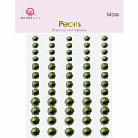 Queen and Company - Bling - Adhesive Pearls - Moss, CLEARANCE