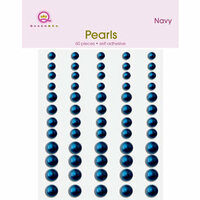 Queen and Company - Bling - Adhesive Pearls - Navy