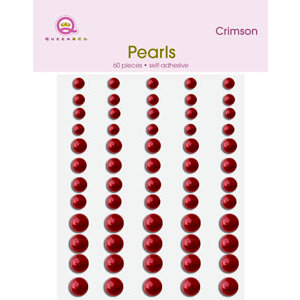 Queen and Company - Bling - Adhesive Pearls - Crimson