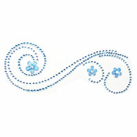 Queen and Company - Bling - Twinkle Motifs - Self Adhesive Rhinestones - Light Blue