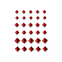 Queen and Company - Bling - Self Adhesive Rhinestones - Princess Cut - Red
