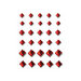 Queen and Company - Bling - Self Adhesive Rhinestones - Princess Cut - Red