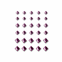 Queen and Company - Bling - Self Adhesive Rhinestones - Princess Cut - Purple