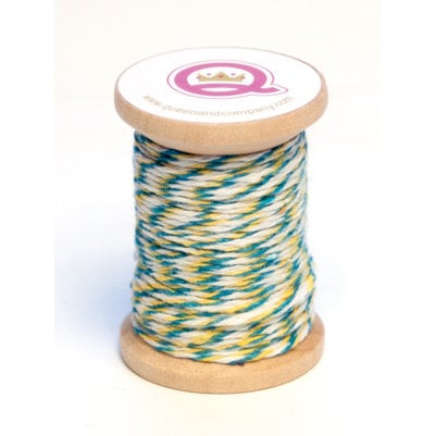 Queen and Company - Summer Collection - Twine Spool - Turquoise Yellow and White