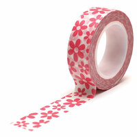 Queen and Company - Trendy Tape - Flower Toss Pink