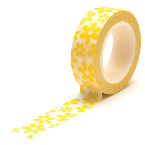 Queen and Company - Trendy Tape - Flower Toss Yellow