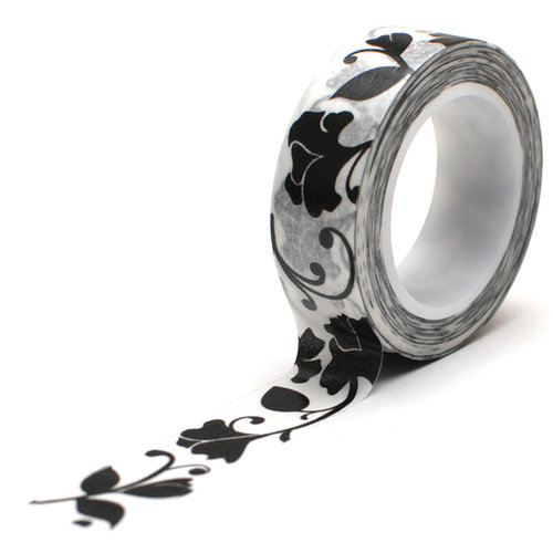 Queen and Company - Trendy Tape - Flower Swirl Black