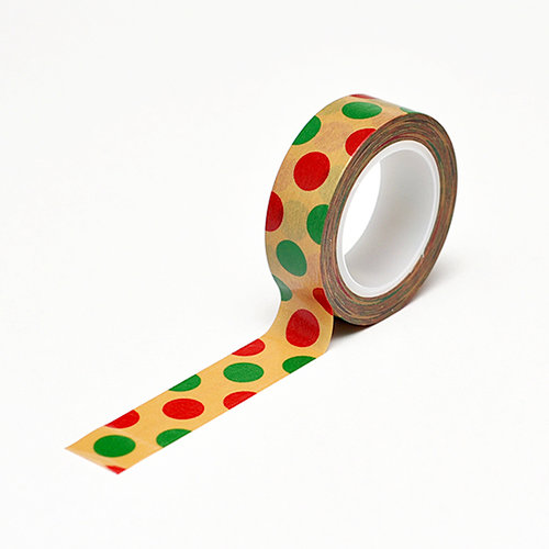 Queen and Company - Trendy Tape - Kraft - Christmas Polka Dots