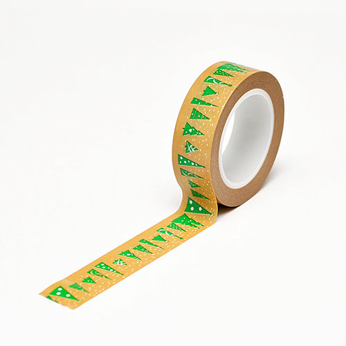 Queen and Company - Trendy Tape - Kraft - Christmas Trees