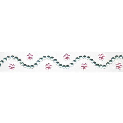 Queen and Company - Kids Collection - Twinkle Border - Self Adhesive Rhinestone Border - Girly Green