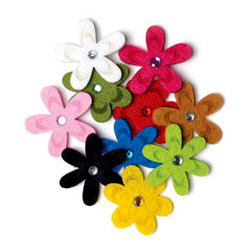 Queen and Company - Jeweled Felt Flower Mix - 50 Pieces, BRAND NEW
