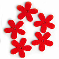 Queen and Company - Jeweled Felt Flowers - Red, CLEARANCE