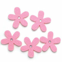 Queen and Company - Jeweled Felt Flowers - Pink