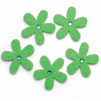 Queen and Company - Jeweled Felt Flowers - Lime Green, CLEARANCE