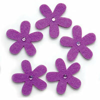 Queen and Company - Jeweled Felt Flowers - Purple, CLEARANCE